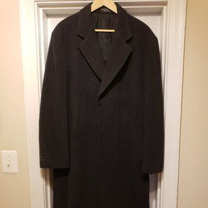 Black Andrew Fezza Cashmere Wool Overcoat Mens XL